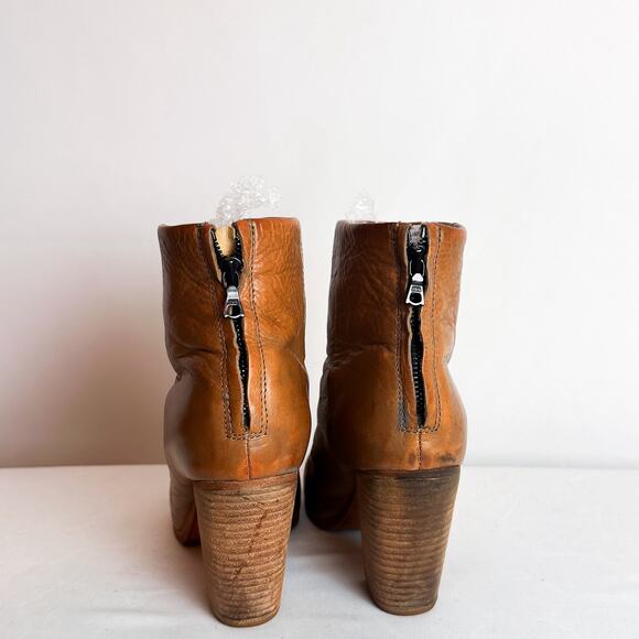 RAG & BONE Newbury Leather Bootie in Cognac Tan Sz. 38.5 - Picture 6 of 8